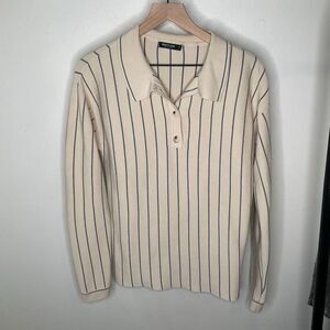 Nasty Gal Pinstripe Collared Sweater